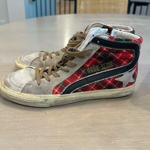 Golden goose plaid sneakers high tops